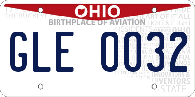 OH license plate GLE0032