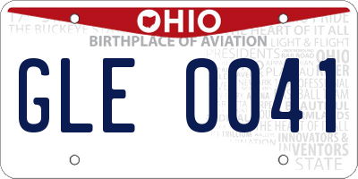 OH license plate GLE0041