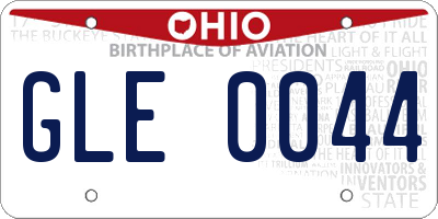 OH license plate GLE0044
