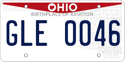 OH license plate GLE0046