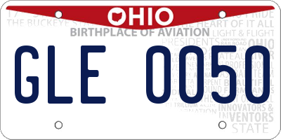 OH license plate GLE0050