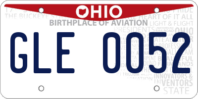 OH license plate GLE0052