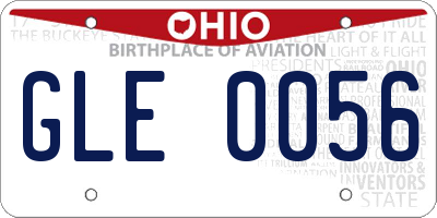 OH license plate GLE0056