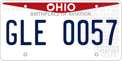 OH license plate GLE0057
