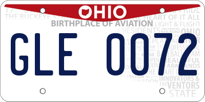 OH license plate GLE0072