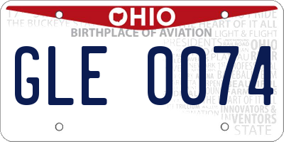 OH license plate GLE0074