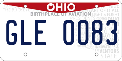 OH license plate GLE0083