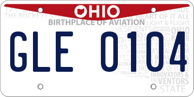 OH license plate GLE0104