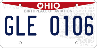 OH license plate GLE0106