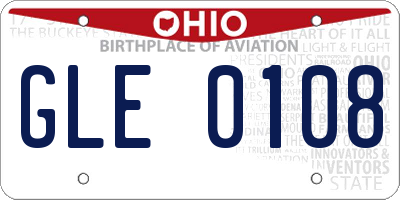 OH license plate GLE0108