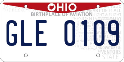 OH license plate GLE0109