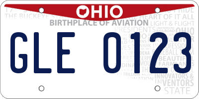 OH license plate GLE0123