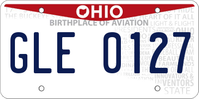 OH license plate GLE0127