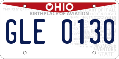 OH license plate GLE0130