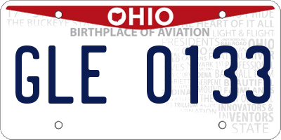OH license plate GLE0133