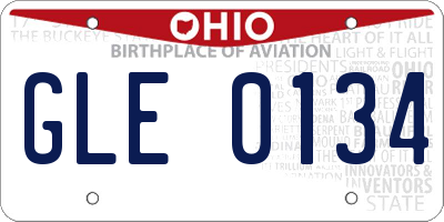 OH license plate GLE0134