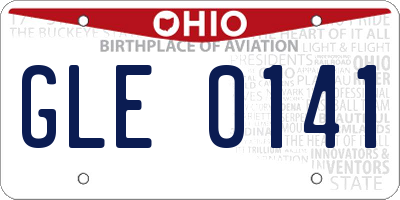 OH license plate GLE0141