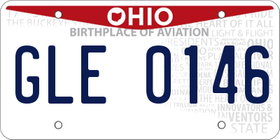 OH license plate GLE0146