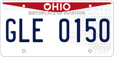 OH license plate GLE0150