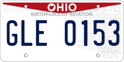 OH license plate GLE0153