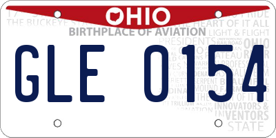 OH license plate GLE0154