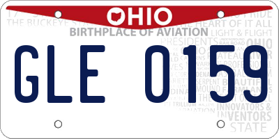 OH license plate GLE0159