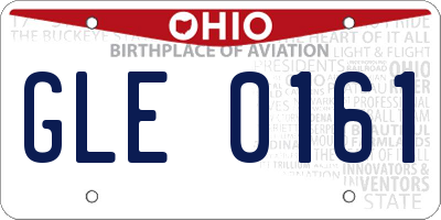 OH license plate GLE0161