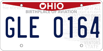 OH license plate GLE0164