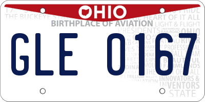 OH license plate GLE0167