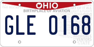 OH license plate GLE0168