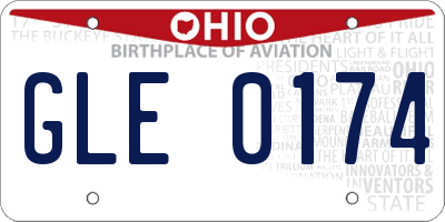 OH license plate GLE0174