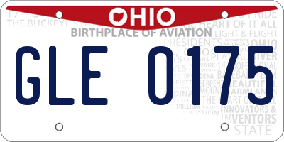 OH license plate GLE0175