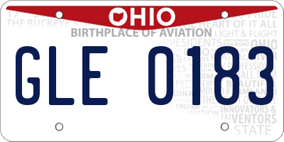 OH license plate GLE0183