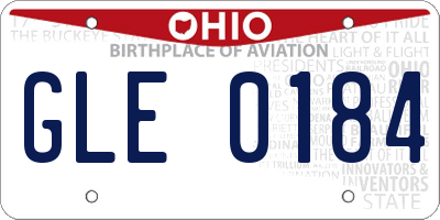 OH license plate GLE0184