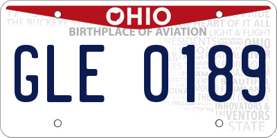 OH license plate GLE0189