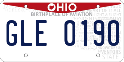 OH license plate GLE0190