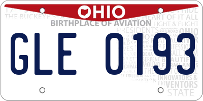 OH license plate GLE0193