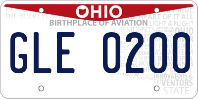 OH license plate GLE0200