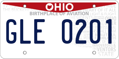 OH license plate GLE0201