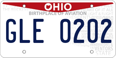 OH license plate GLE0202
