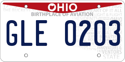 OH license plate GLE0203