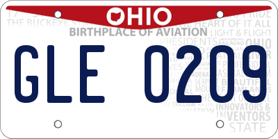 OH license plate GLE0209