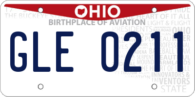 OH license plate GLE0211