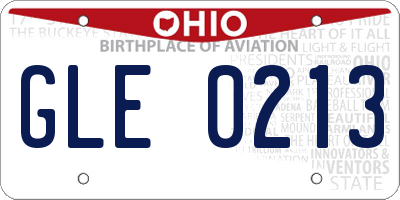 OH license plate GLE0213