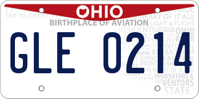 OH license plate GLE0214