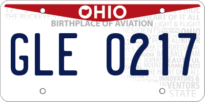 OH license plate GLE0217