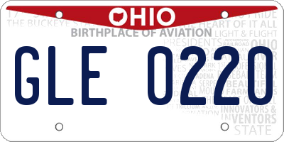 OH license plate GLE0220