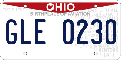 OH license plate GLE0230