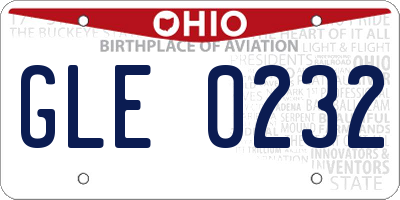OH license plate GLE0232