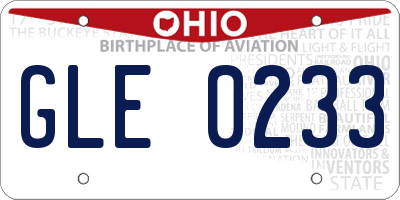 OH license plate GLE0233